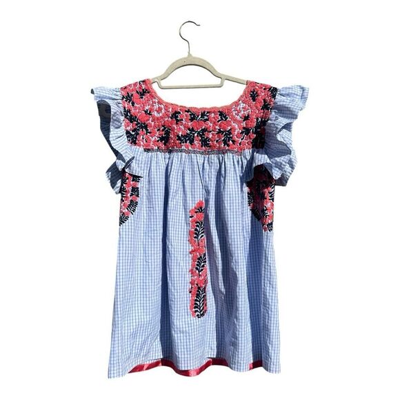 Mi Golondrina OLIVIA BLOUSE Olivia Cardo boho embroidered coastal size small - Picture 5 of 10